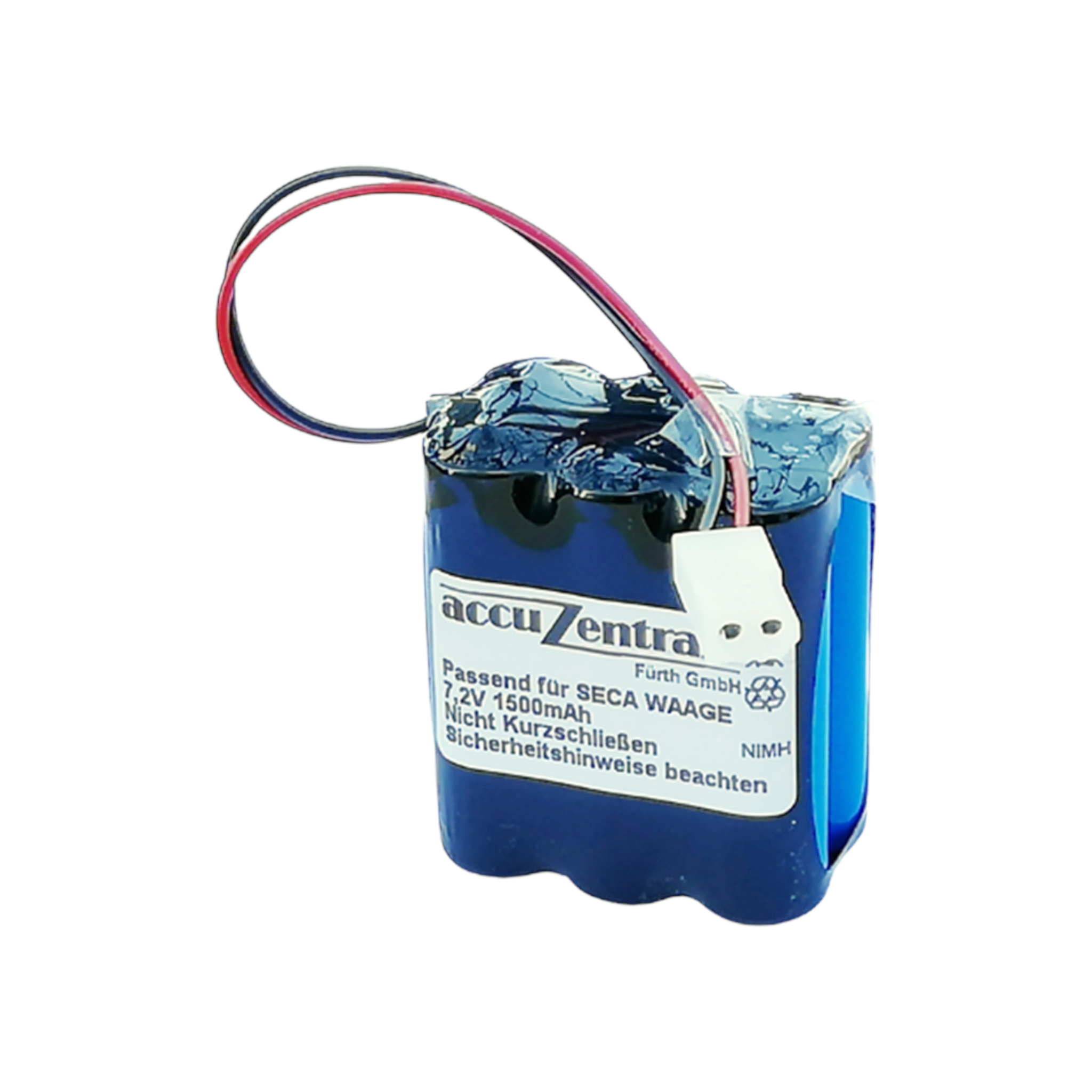 Konfektion Akku für SECA Waagen 6/X1600AAI mit Stecker und Polyswitch 200 Ni-Mh 7,2V 1600mAh