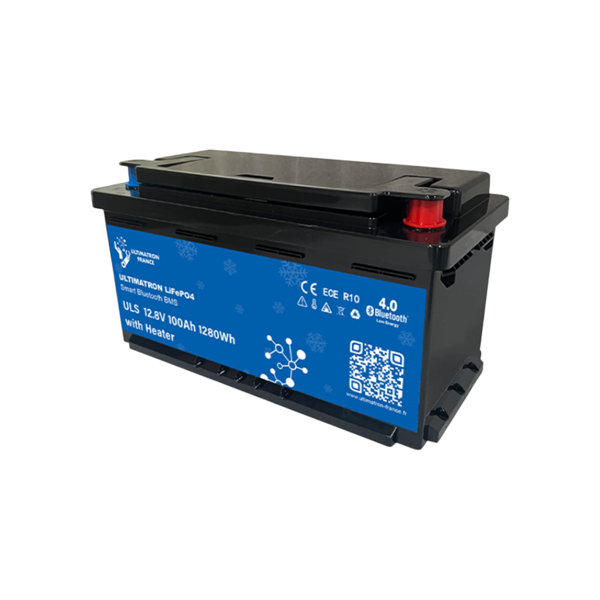 Ultimatron Lithium Batterie ULS-12-100H  LiFePO4 12.8V 100Ah Smart BMS mit Bluetooth  Wohnmobil Untersitzbatterie mit Heizung