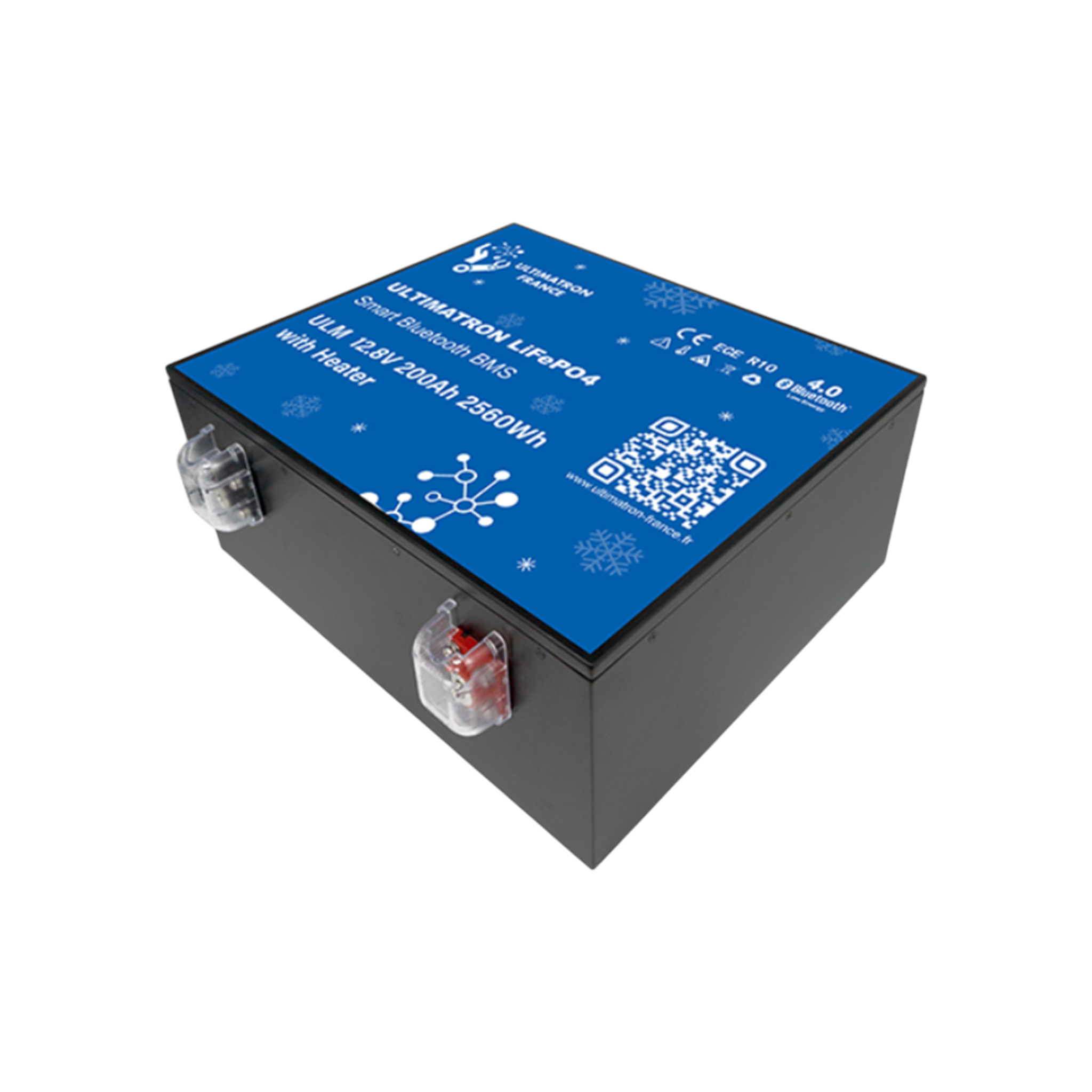Ultimatron Lithium Batterie ULM-12-200H  LiFePO4 12.8V 200Ah Smart BMS mit Bluetooth  Wohnmobil Untersitzbatterie mit Heizung