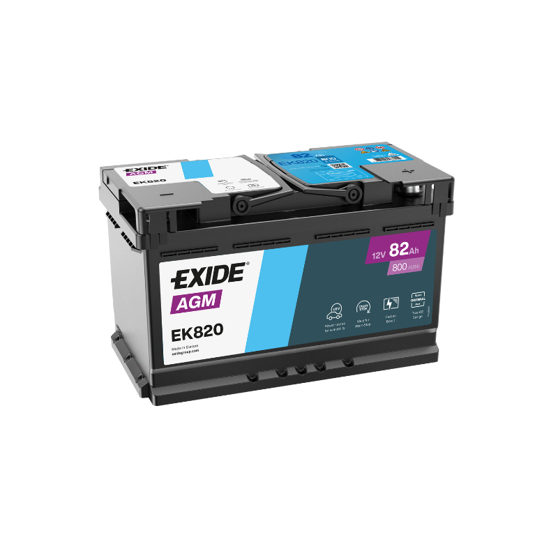EXIDE EK820 AGM Pb Starterbatterie  12V 82Ah/C20 - 800A(EN)