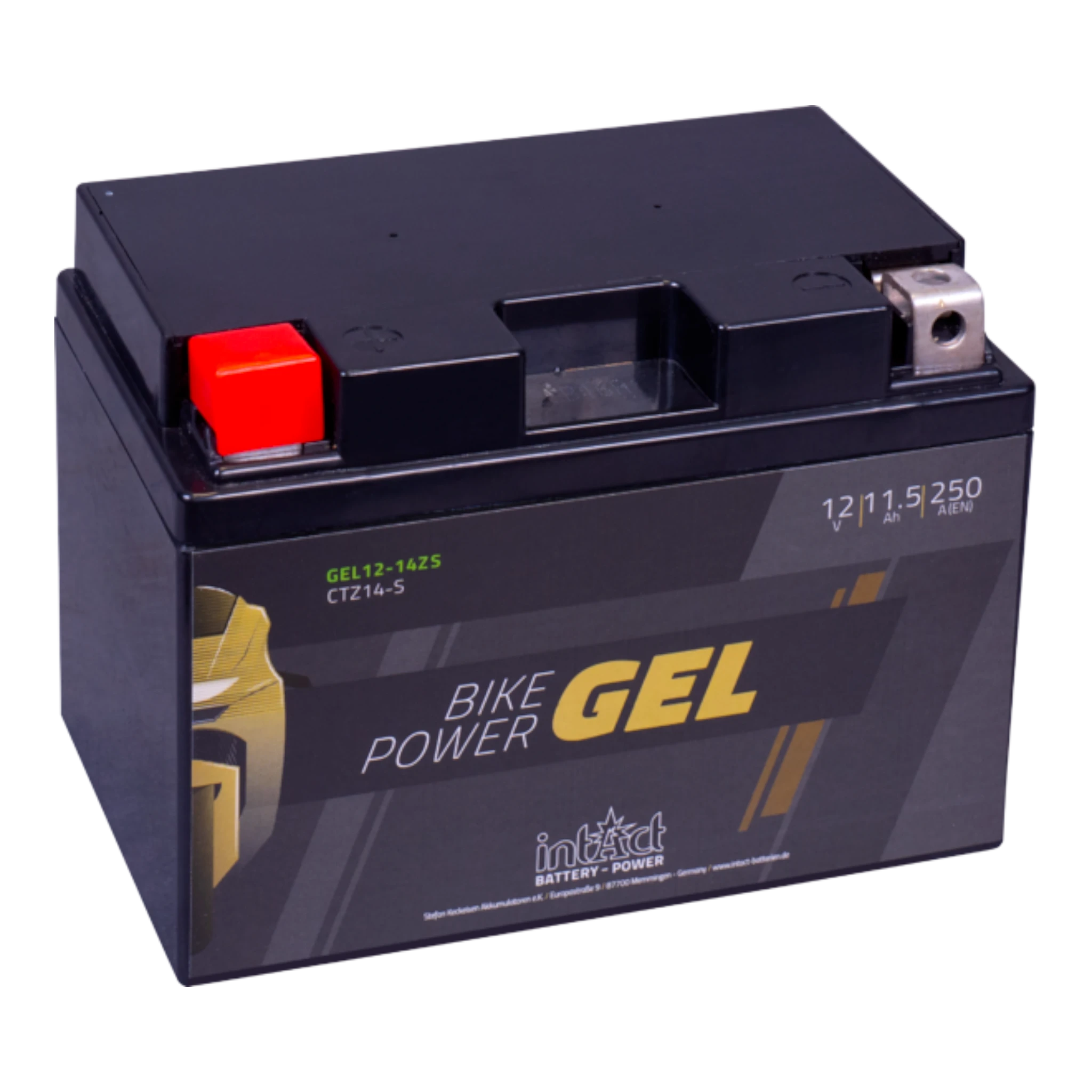 intAct Bike-Power GEL GEL12-14ZS - Gel Motorradbatterie YTZ14S - 12V, 11Ah, 250A