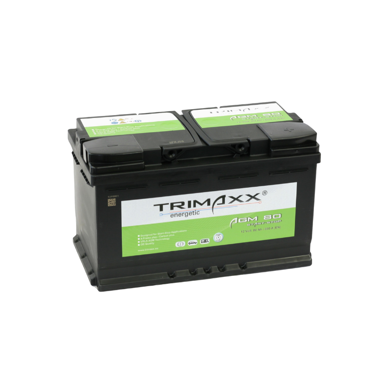 TRIMAXX energetic "Professional Start-Stop  AGM" AGM 80 Starterbatterie 12V 80Ah/C20 - 800A(EN)
