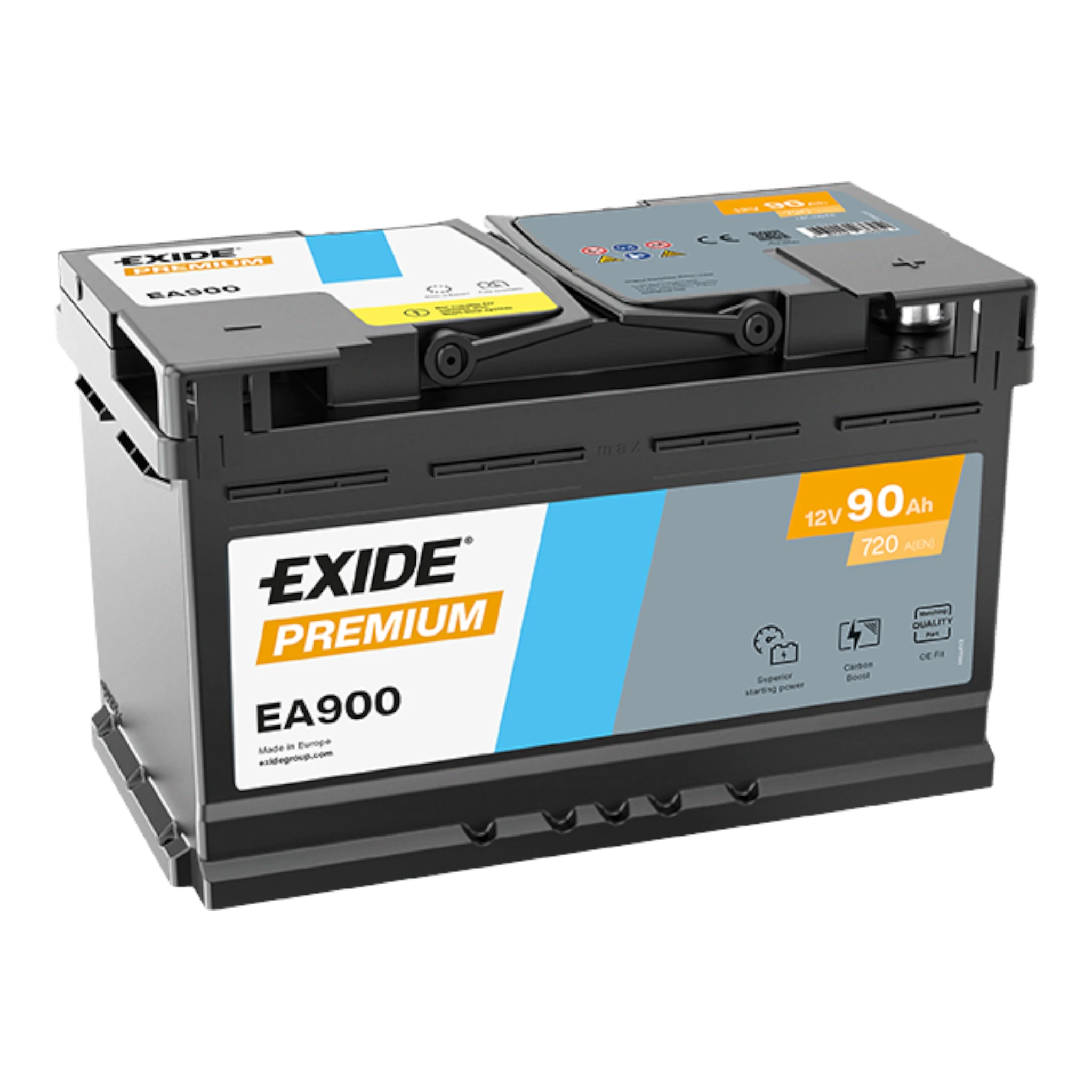 EXIDE Premium EA900 Pb Starterbatterie  12V 90 Ah/C20 - 720A(EN)