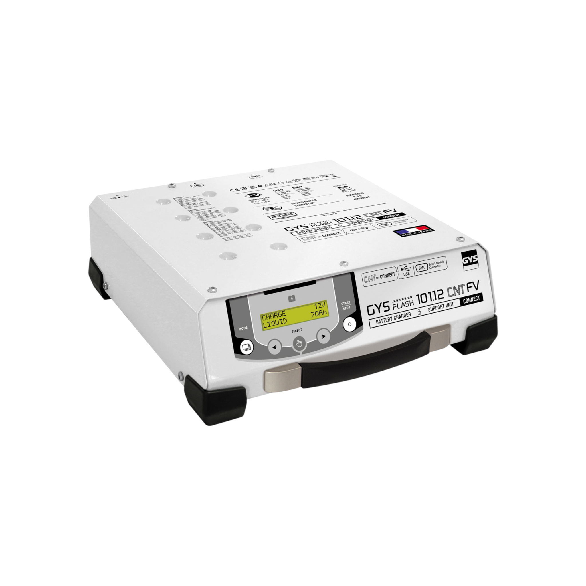 GYSFLASH 101.12 CNT 12V 100A  Automatisches Batterieladegerät ideal für die  Werkstatt mit 5 m-Kabel