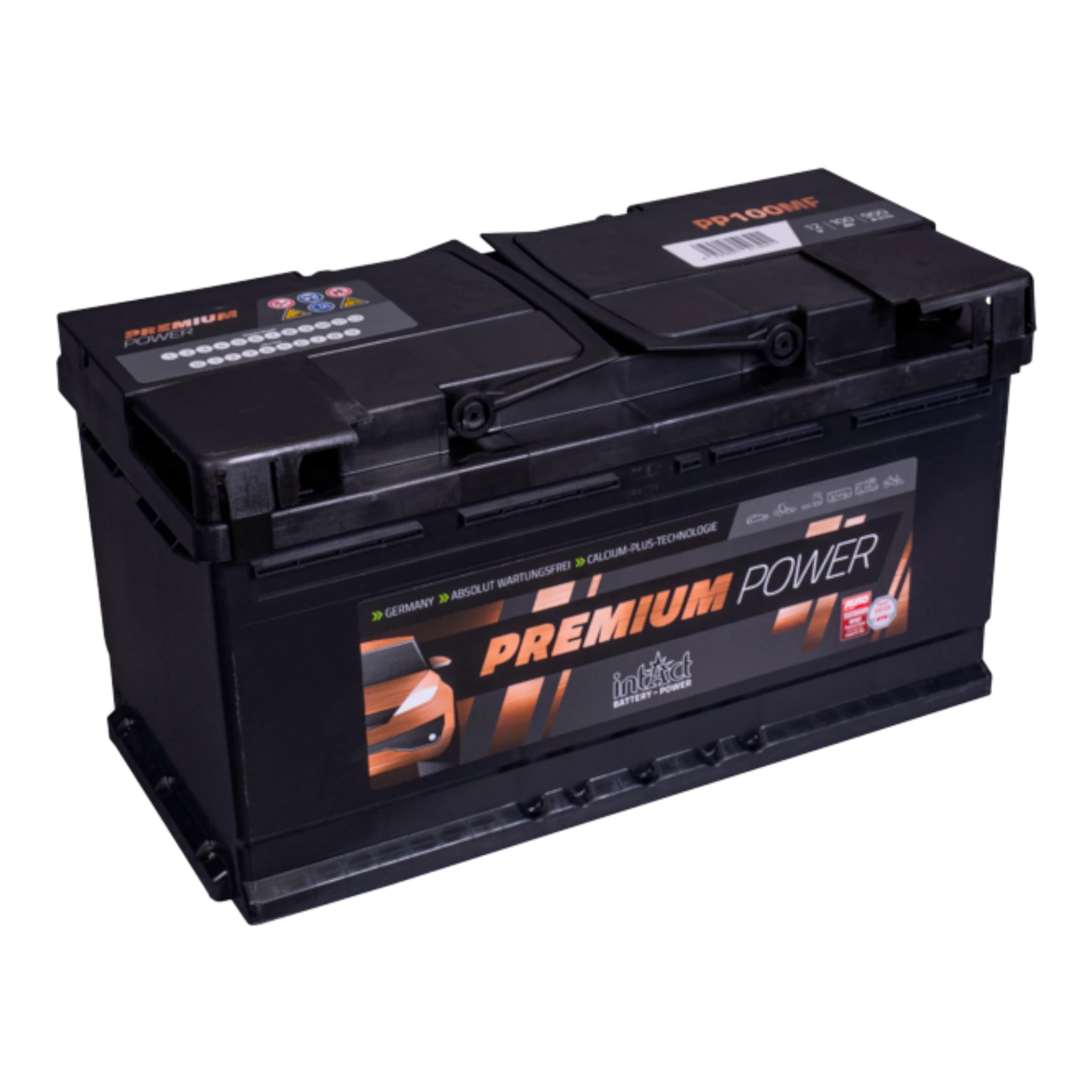 intAct Premium-Power PP100MF - Autobatterie 12V, 100,00Ah, 900A