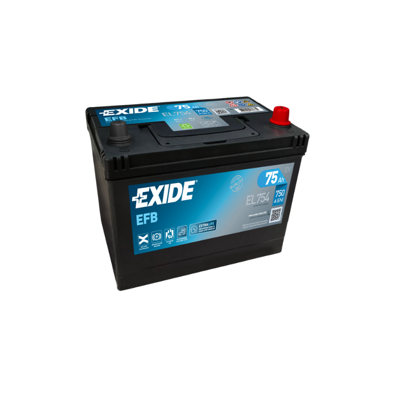 EXIDE EL754 EFB Pb Starterbatterie 12V 75Ah(C20) 750A(EN) EXIDE EL754 EFB Pb Starterbatterie 12V 75Ah(C20) 750A(EN)