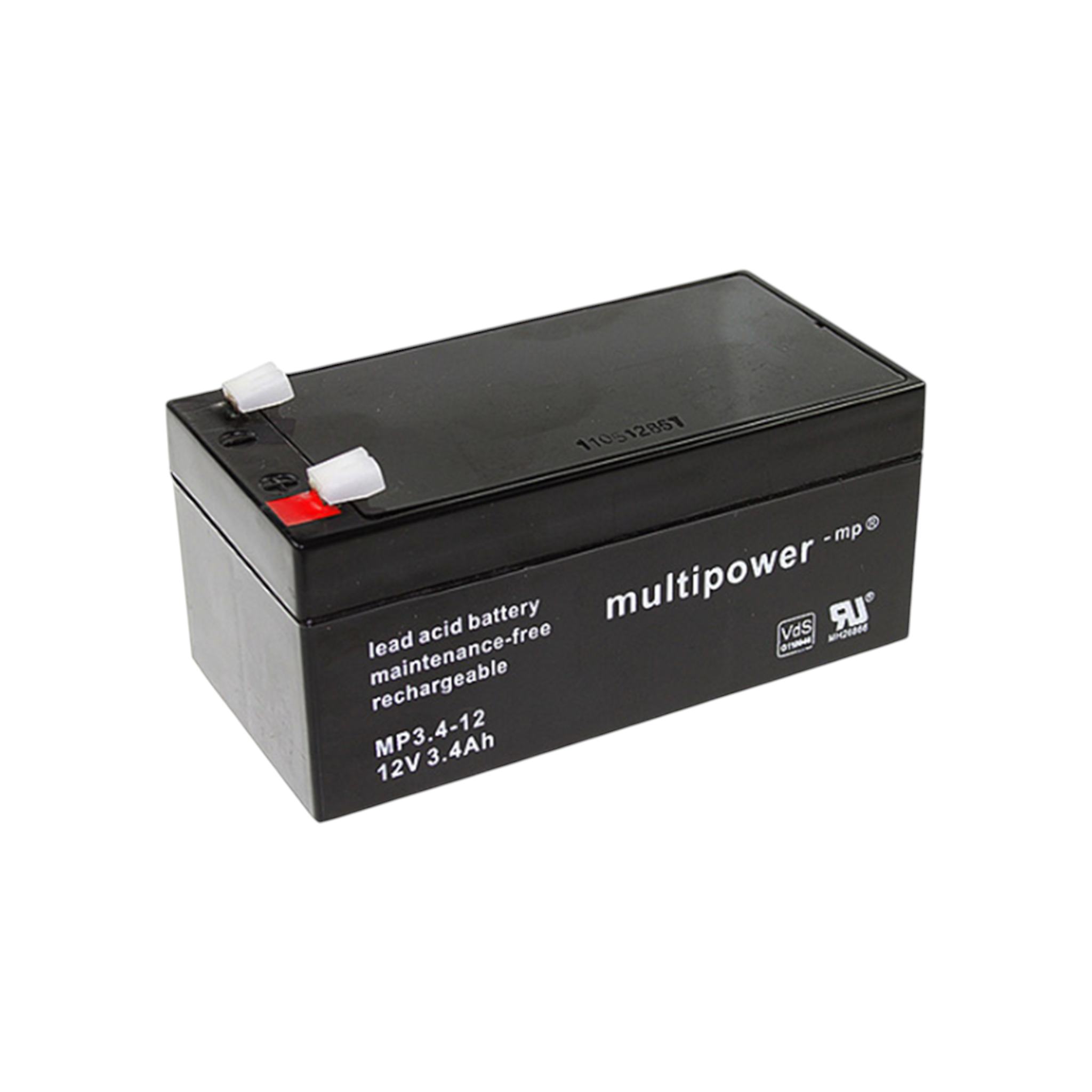 MULTIPOWER MP3.4-12 VdS AGM Akku Pb 12V 3,4Ah 4,8mm Fastonstecker