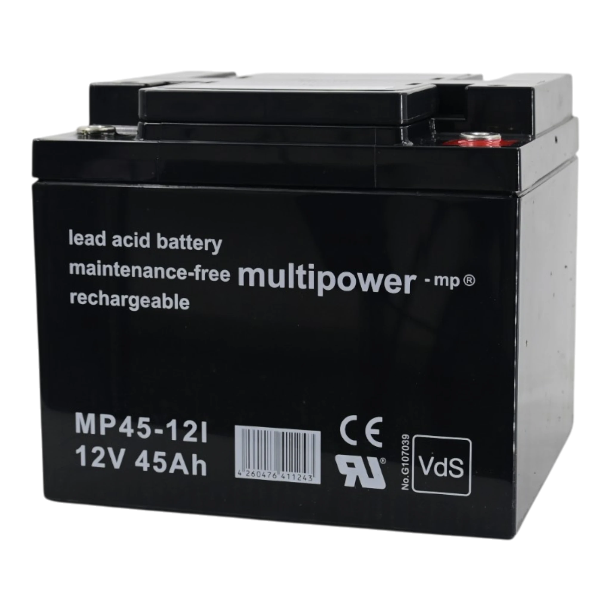 MULTIPOWER MP45-12I VdS AGM Akku Pb 12V 45Ah Innenliegender Anschluss