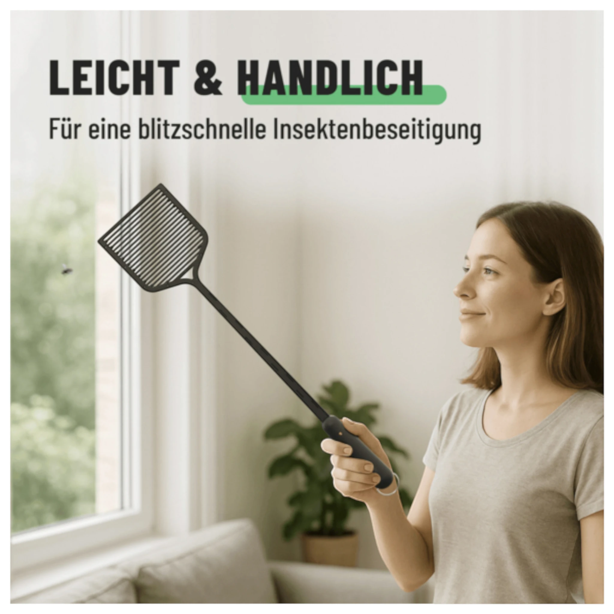 Greate elektrische Fliegenklatsche mit Biegefunktion, inkl. 2x AAA
