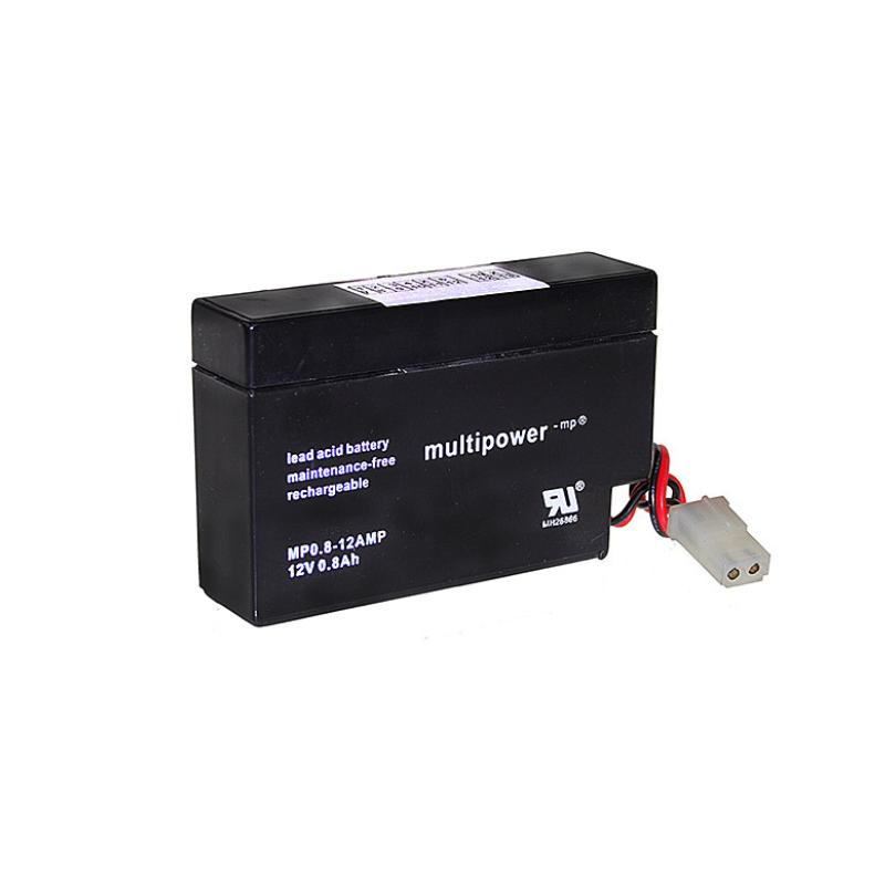 MULTIPOWER MP0.8-12AMP AGM Akku Pb 12V 0,8Ah mit AMP Stecker