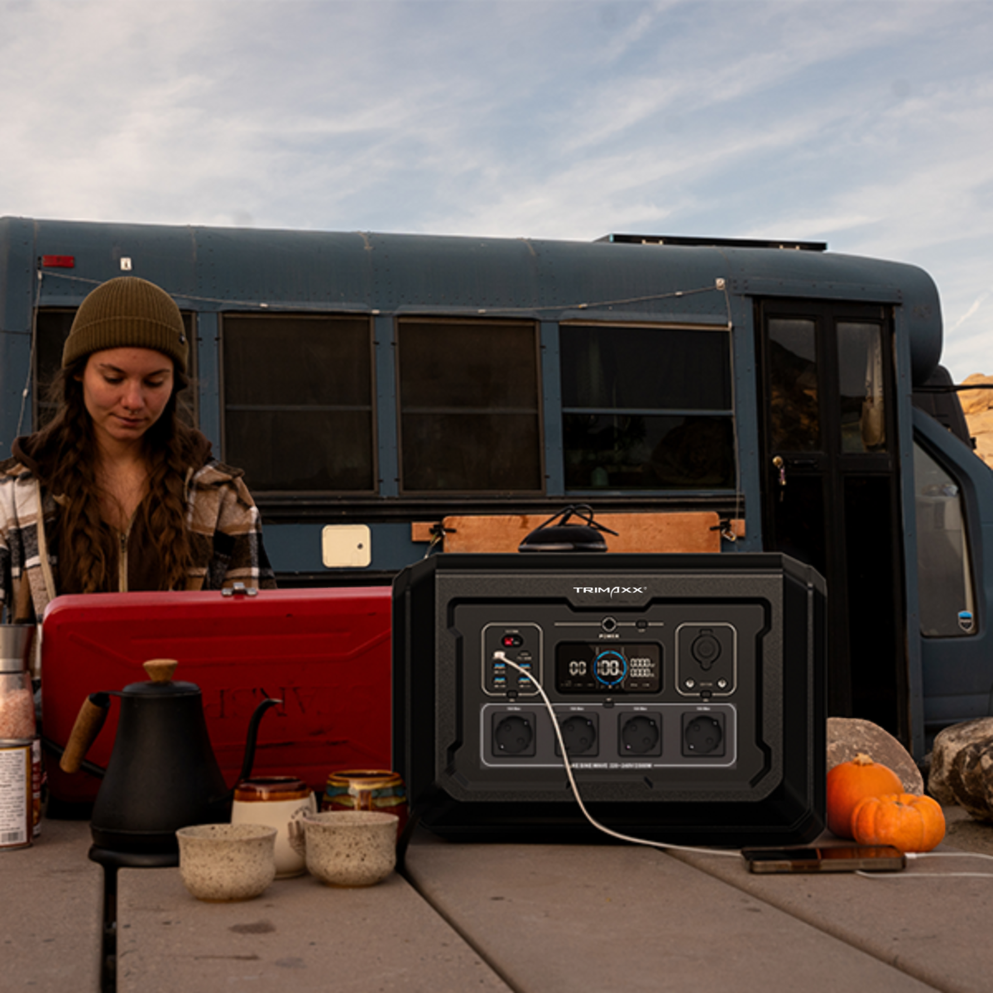 TRIMAXX PPS 2.0 professional Portable Powerstation  2048 Wh LiFePo4  Tragbare Stromversorgung in Kofferformat inkl. Wechselrichter bis 2500 Watt Dauerlast