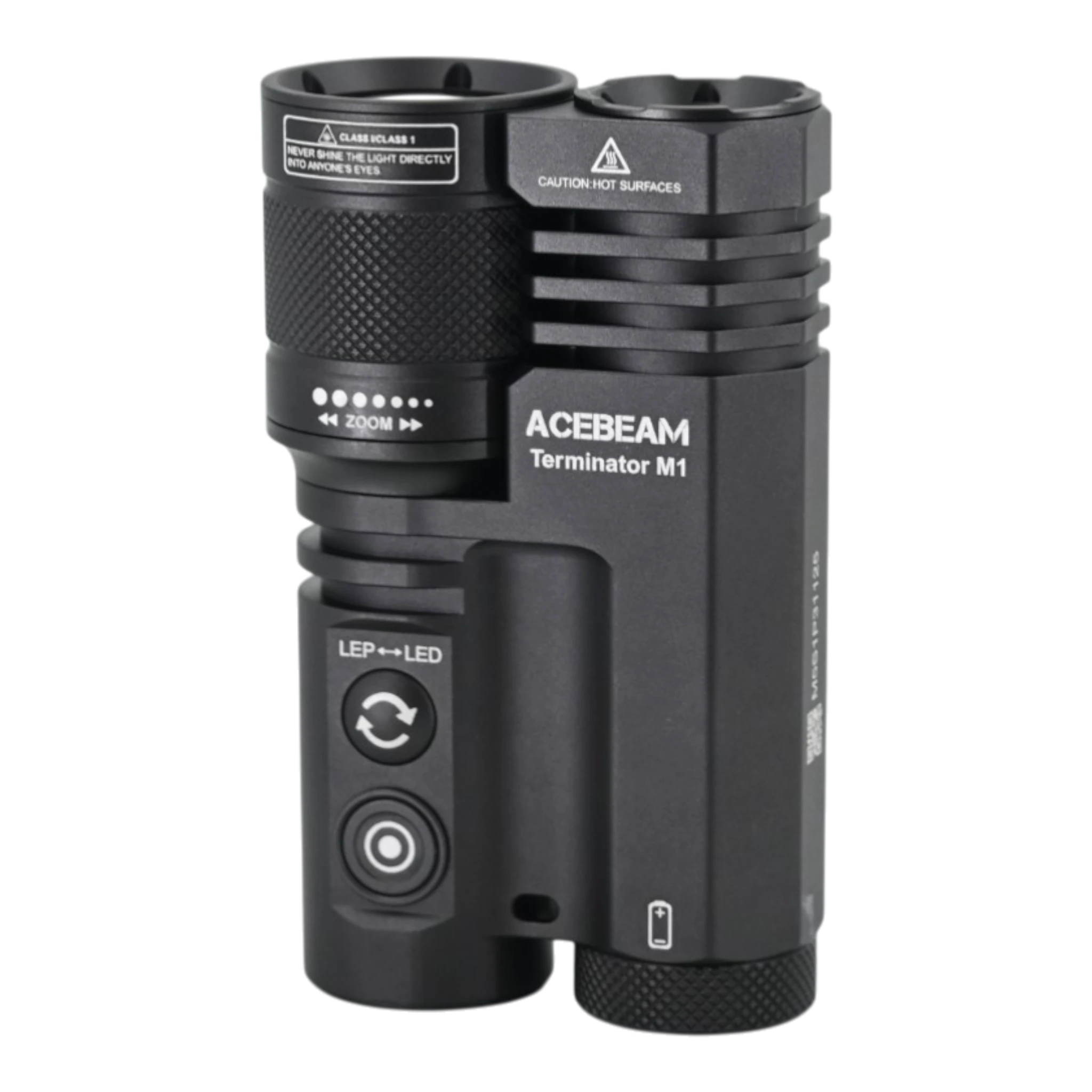 ACEBEAM Terminator M1 Dual LEP-Laser und  LED-Taschenlampe, 3.500 Lumen, zoombarer  Scheinwerferstrahl, 6.500K, Grau oder Desert Sand
