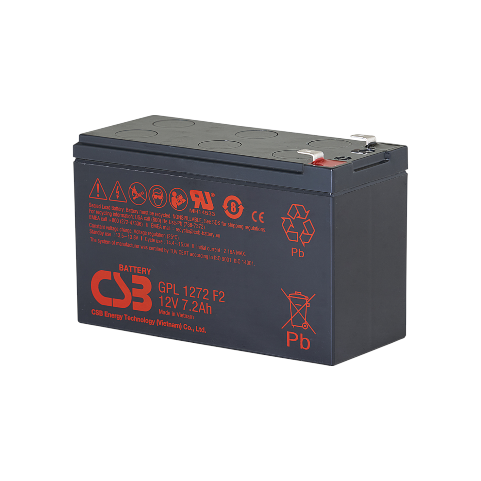 CSB GPL1272 F2FR AGM Akku Pb 12V 7,2Ah 6,3mm Fastonstecker