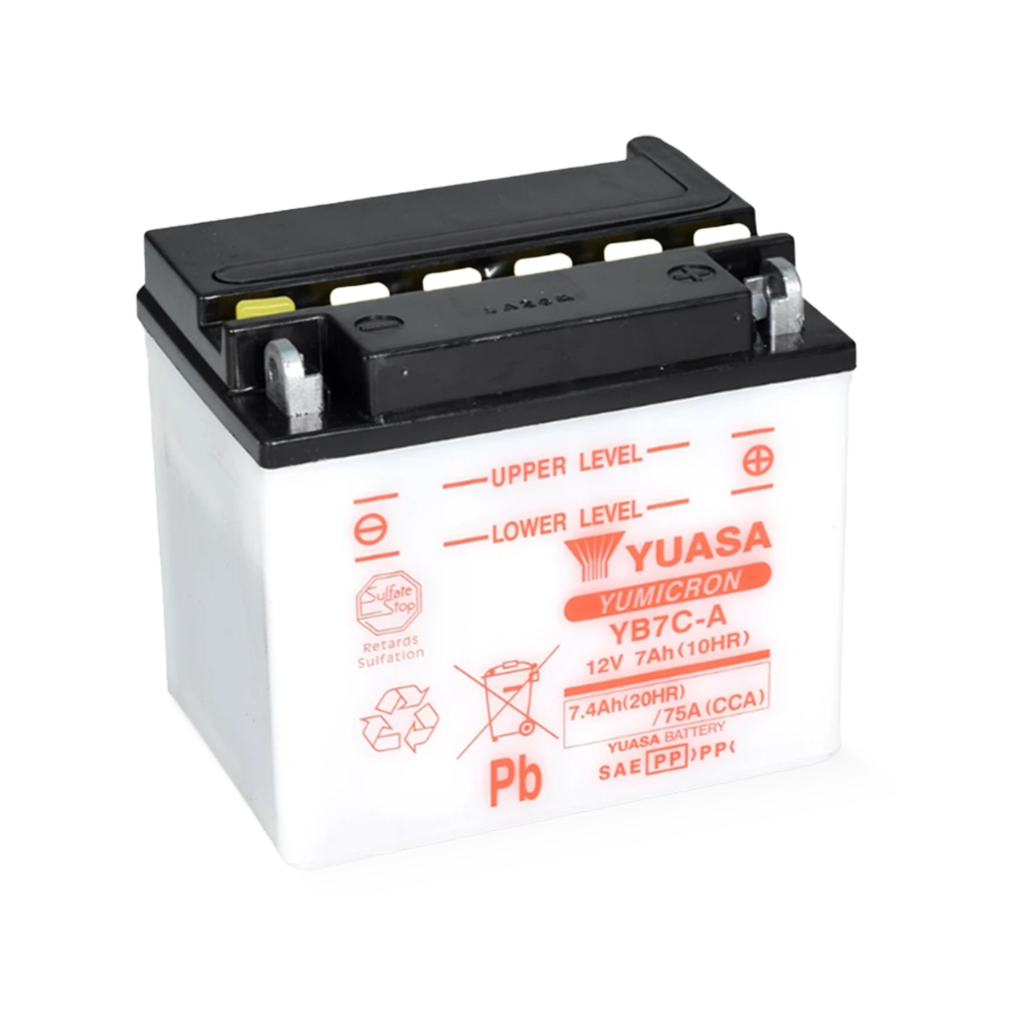 YUASA YB7C-A DC 12V 7,4Ah/C20 - 75A (EN) Motorradbatterie