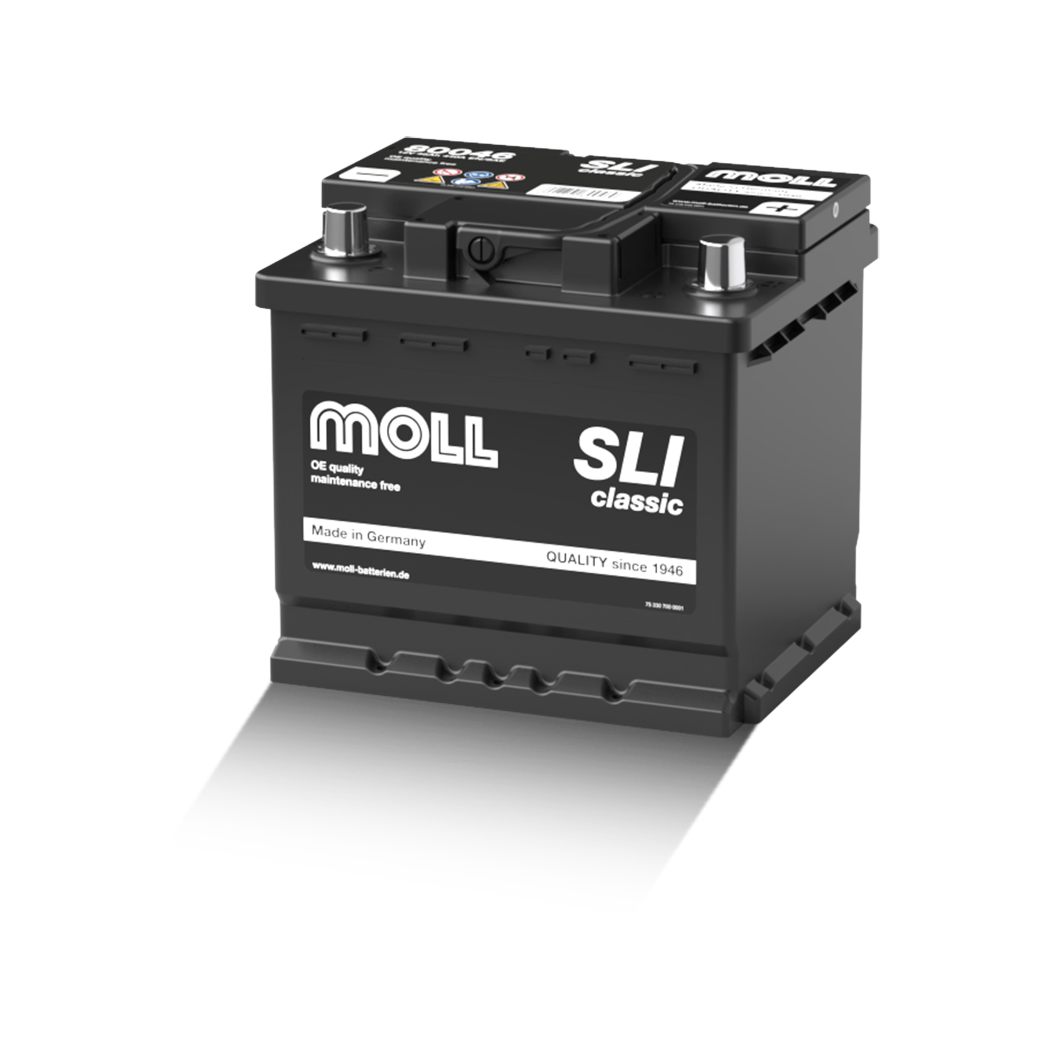 MOLL 80046 SLI classic  "MADE IN GERMANY" Starterbatterie  12V 46Ah(20h) 440A(EN)