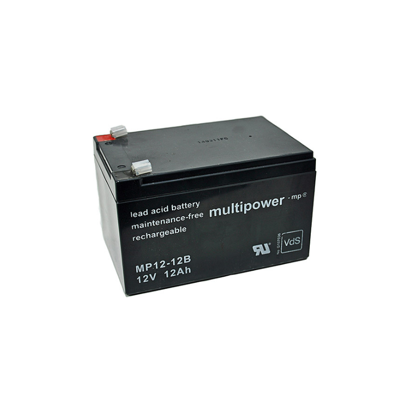 MULTIPOWER MP12-12B VdS AGM Akku Pb 12V 12Ah Faston 6,3mm