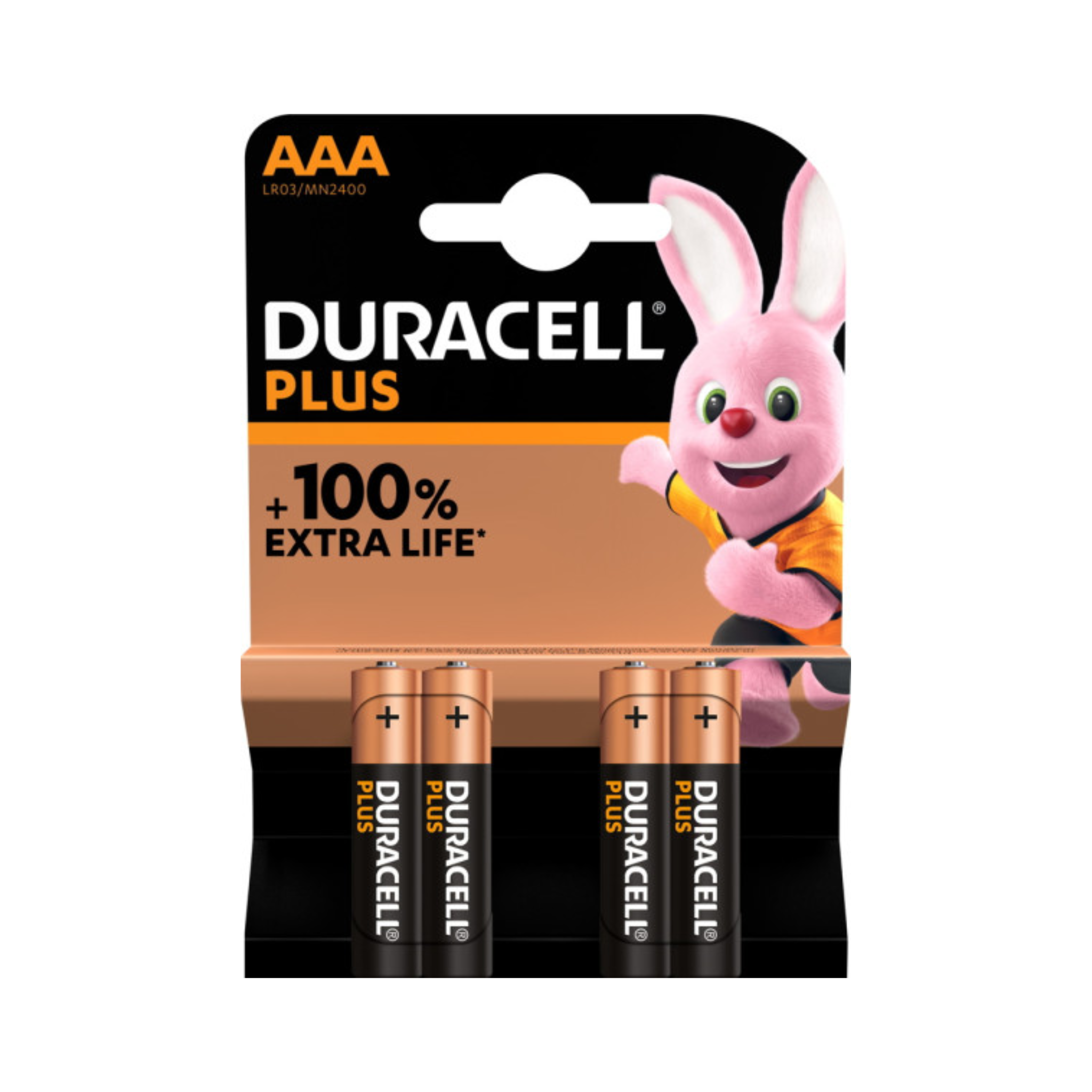 DURACELL Plus Power MN2400 alkaline Batterie 1,5V LR03 AAA Micro  4er Blister