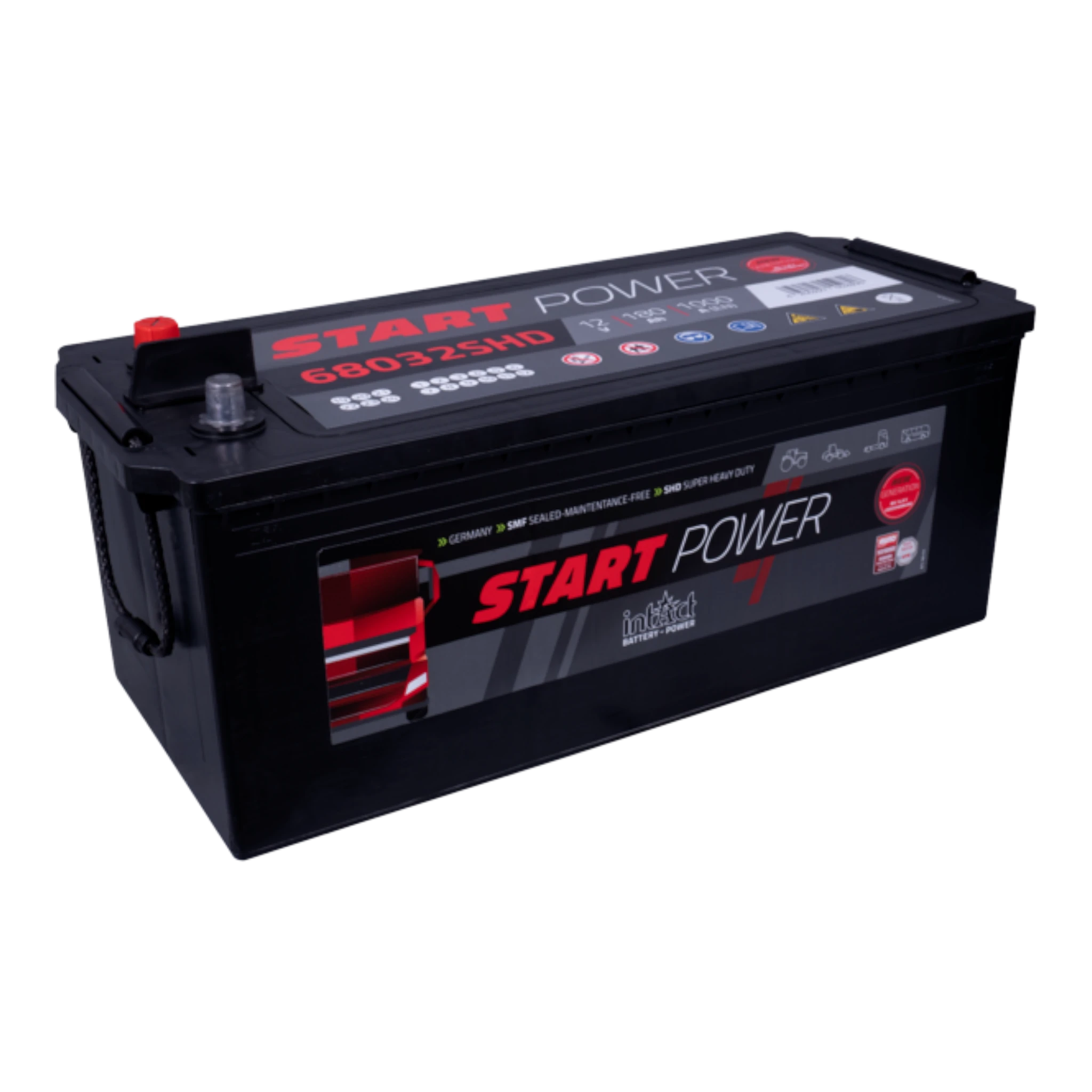 intAct Start-Power Truck 68032SHD - LKW Batterie 12V, 180Ah, 1000A (EN)
