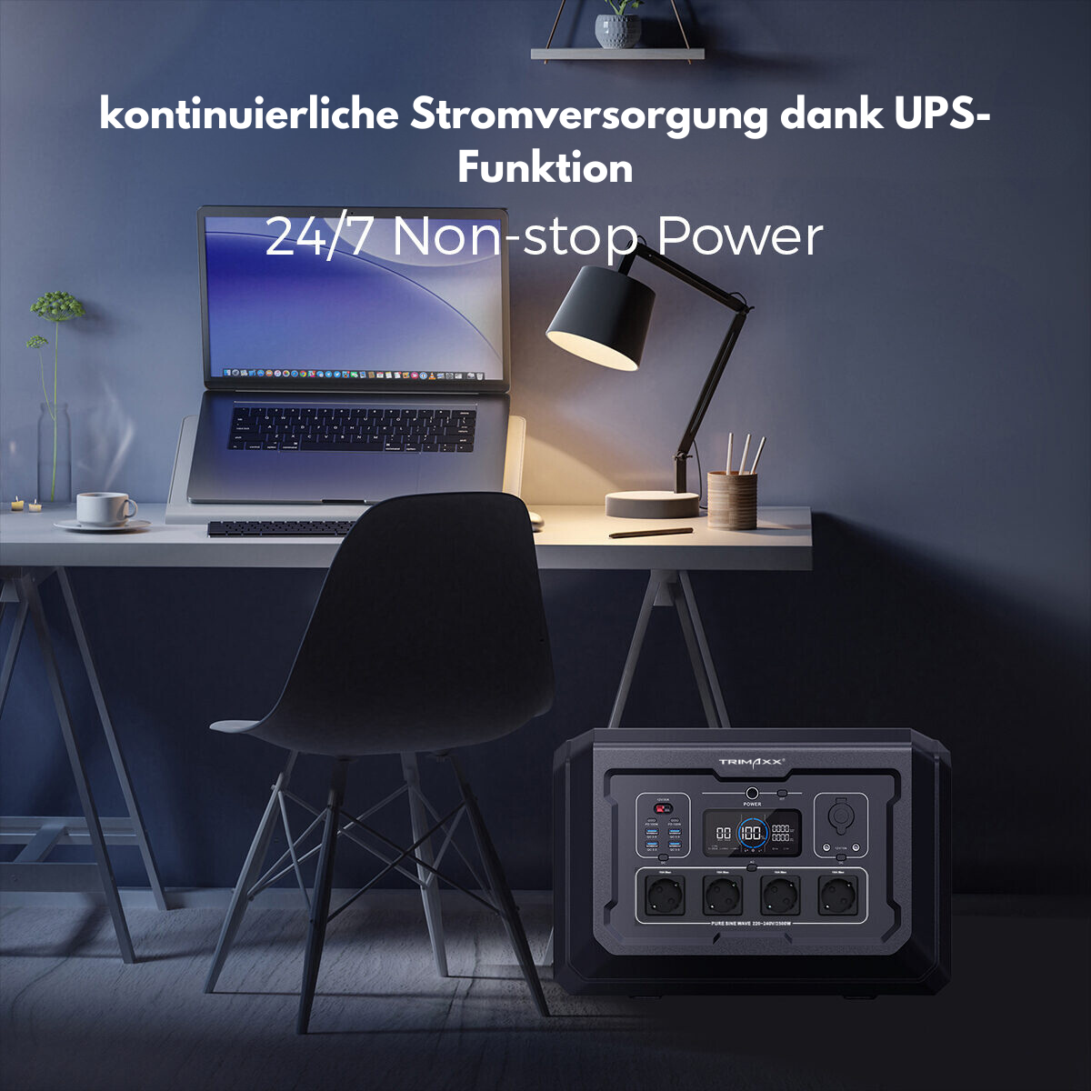 TRIMAXX PPS 2.0 Portable Powerstation  2048 Wh LiFePo4 Tragbare Stromversorgung in Kofferformat inkl. Wechselrichter bis 2500 Watt Dauerlast