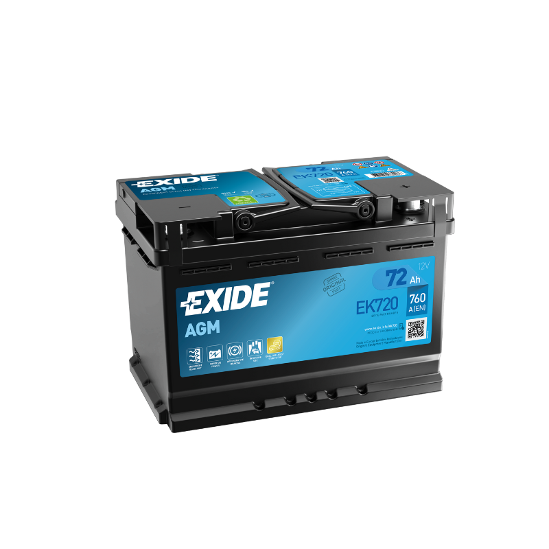EXIDE EK720 AGM Pb Starterbatterie  12V 72Ah/C20 - 760A(EN)
