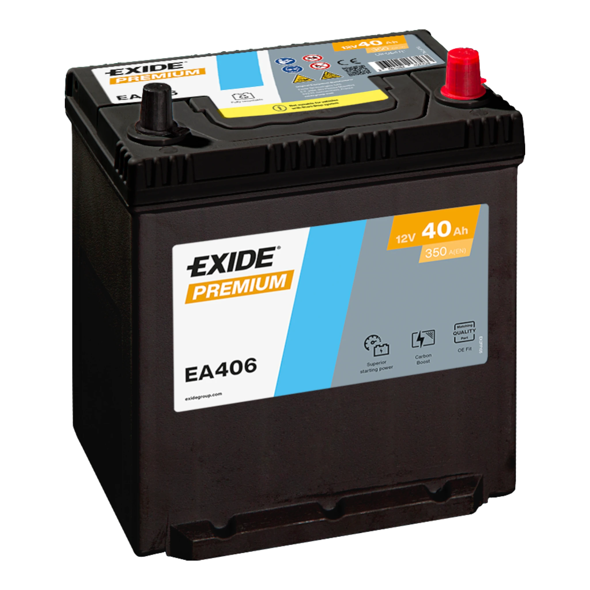 EXIDE Premium EA406 Pb Starterbatterie  12V 40 Ah/C20 - 350A(EN)