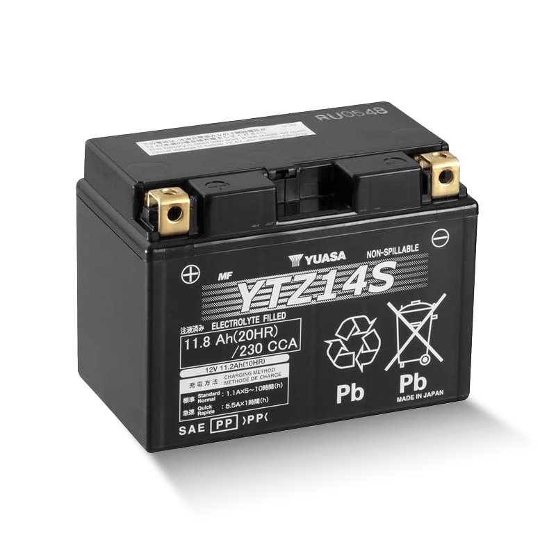YUASA YTZ14S 12V 11,8Ah/C20 - 230A (EN) Motorradbatterie WF