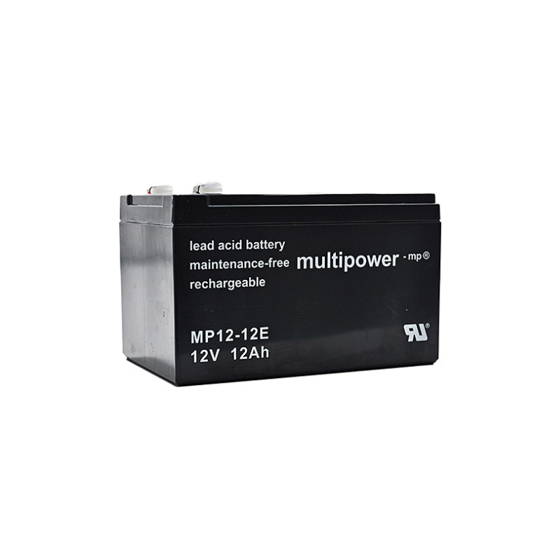 MULTIPOWER MP12-12E AGM Akku Pb 12V 12Ah Faston 6,3mm