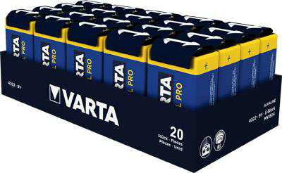 VARTA 4022 20er Pack Industrial E / 6LR61 9V-Block Batterie VARTA 4022 20er Pack Industrial E / 6LR61 9V-Block Batterie