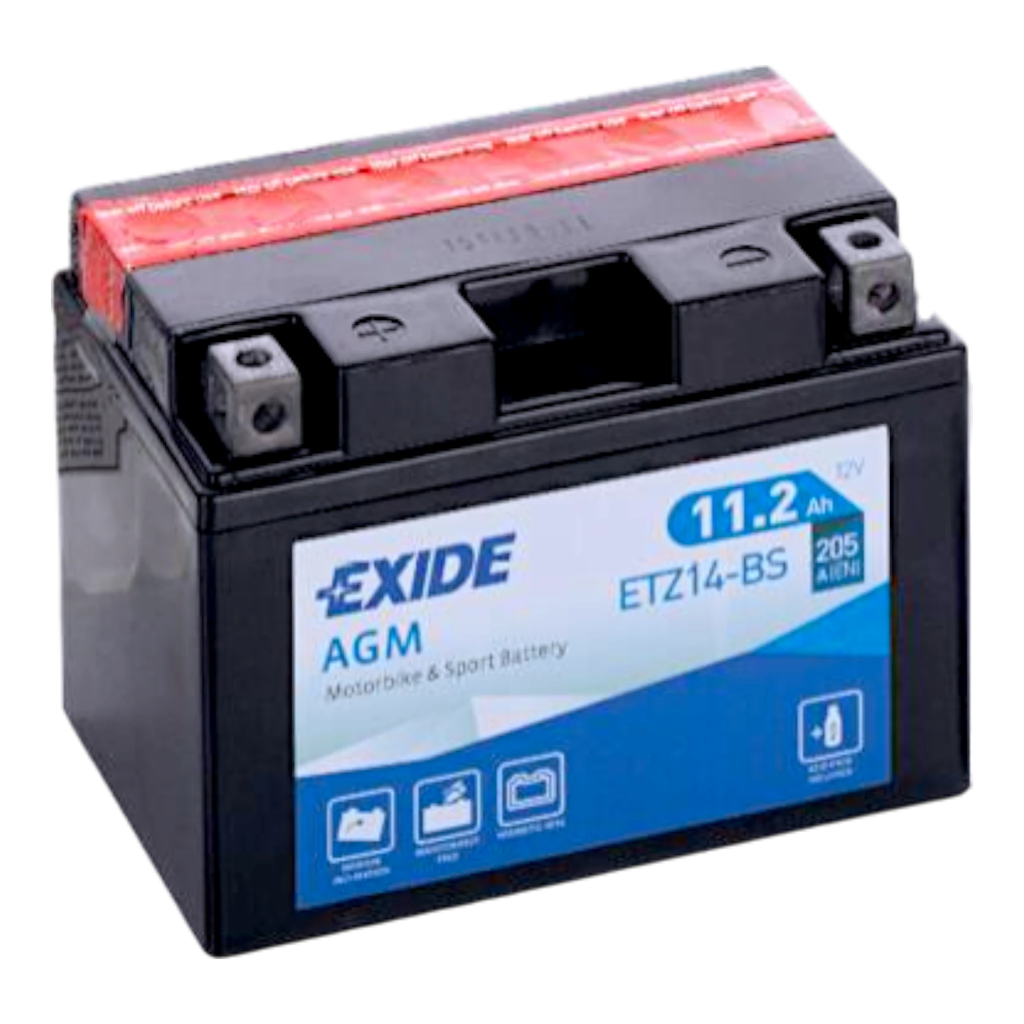 EXIDE ETZ14-BS 12V 11,2Ah - 205A (EN) +/- Motorradbatterie WF