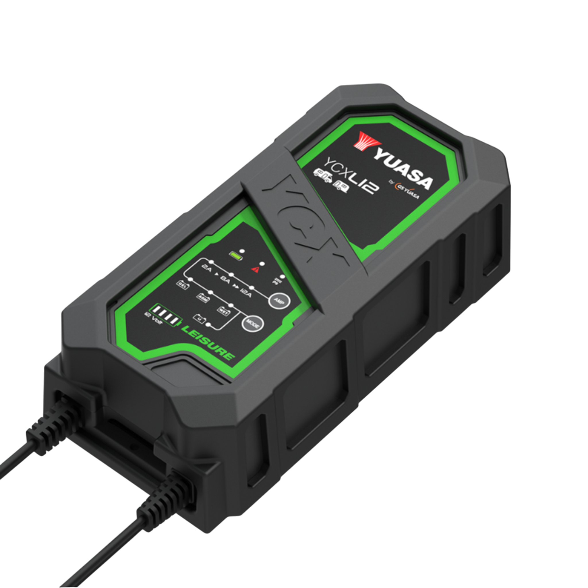 YUASA Ladegerät YCXL12 Leisure 12V mit 2A/8A/12A Ladestrom IP44 Schutzklasse