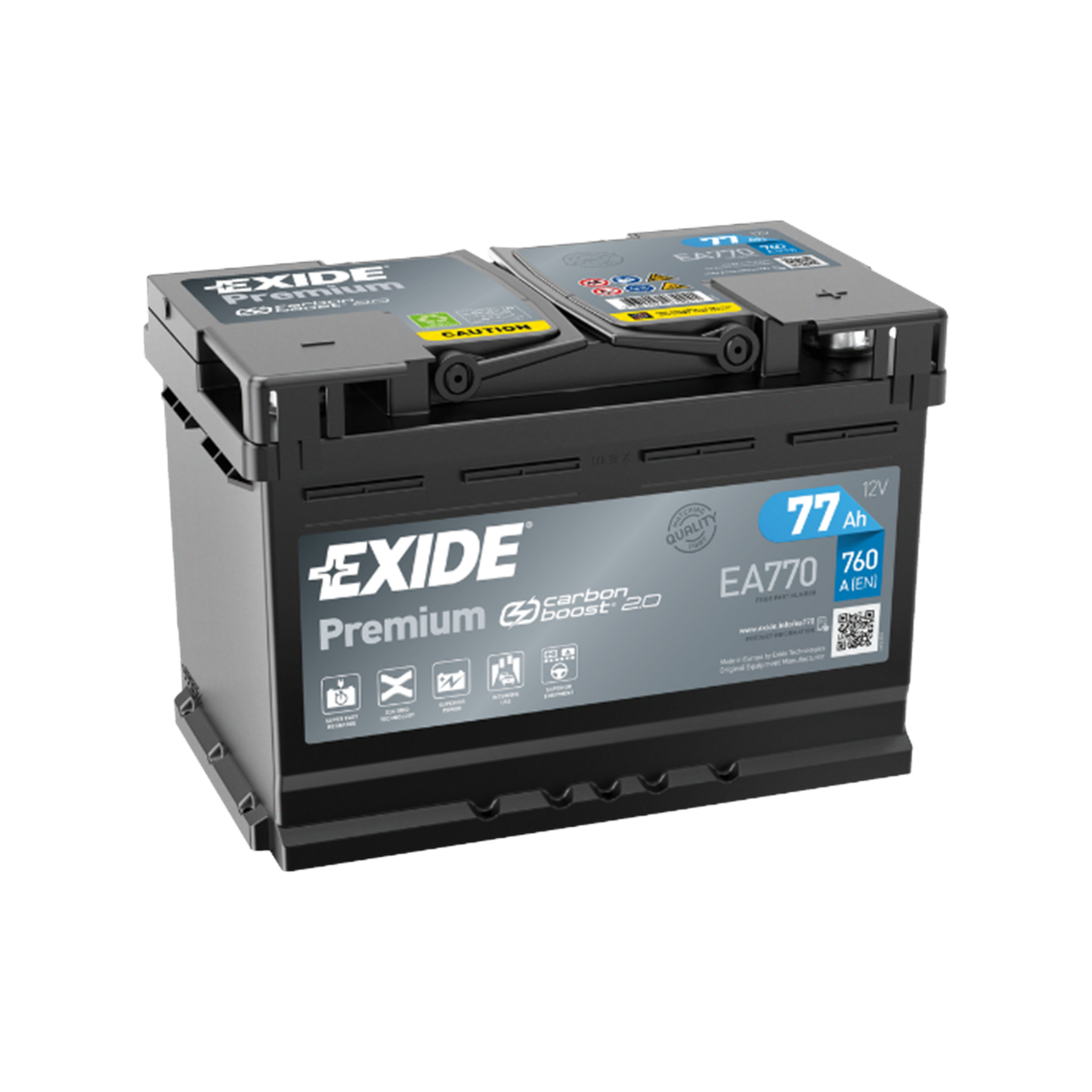 EXIDE Premium EA770 Pb Starterbatterie  12V 77 Ah/C20 - 760A(EN)