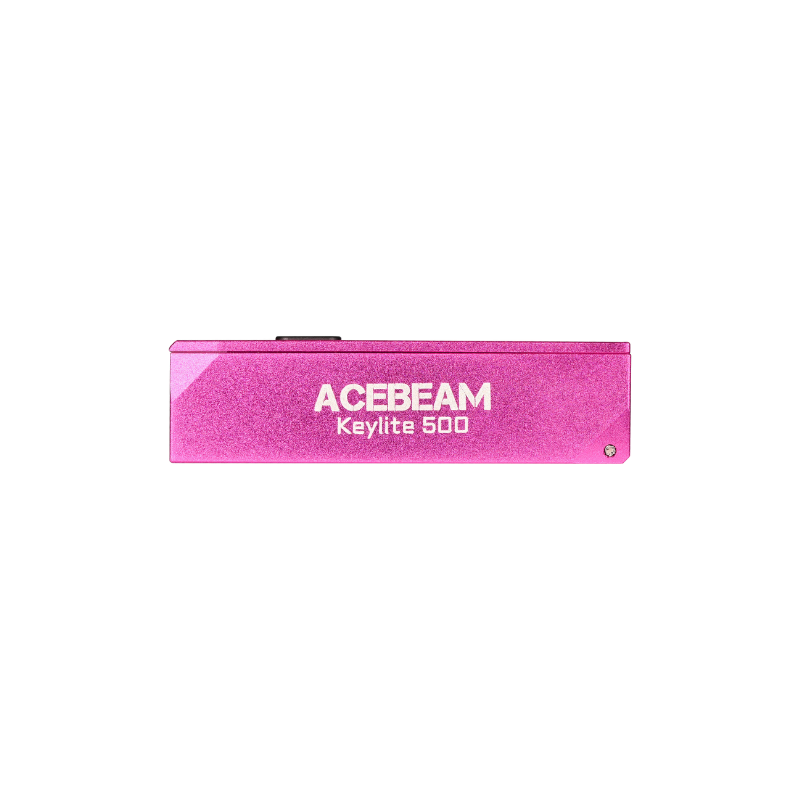 Acebeam Keylite 500 pink 500 Lumen, aufladbar über USB-C, Doppelte LEDs Ultrakompakt, 6 Modi, Wasserfest, Leuchtdauer 12h