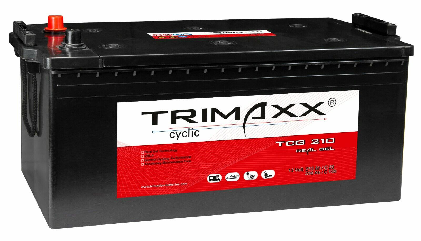 TRIMAXX cyclic "Real-GEL" TCG 210 absolut wartungsfrei, verschlossen, VRLA 12V 210Ah(C20)