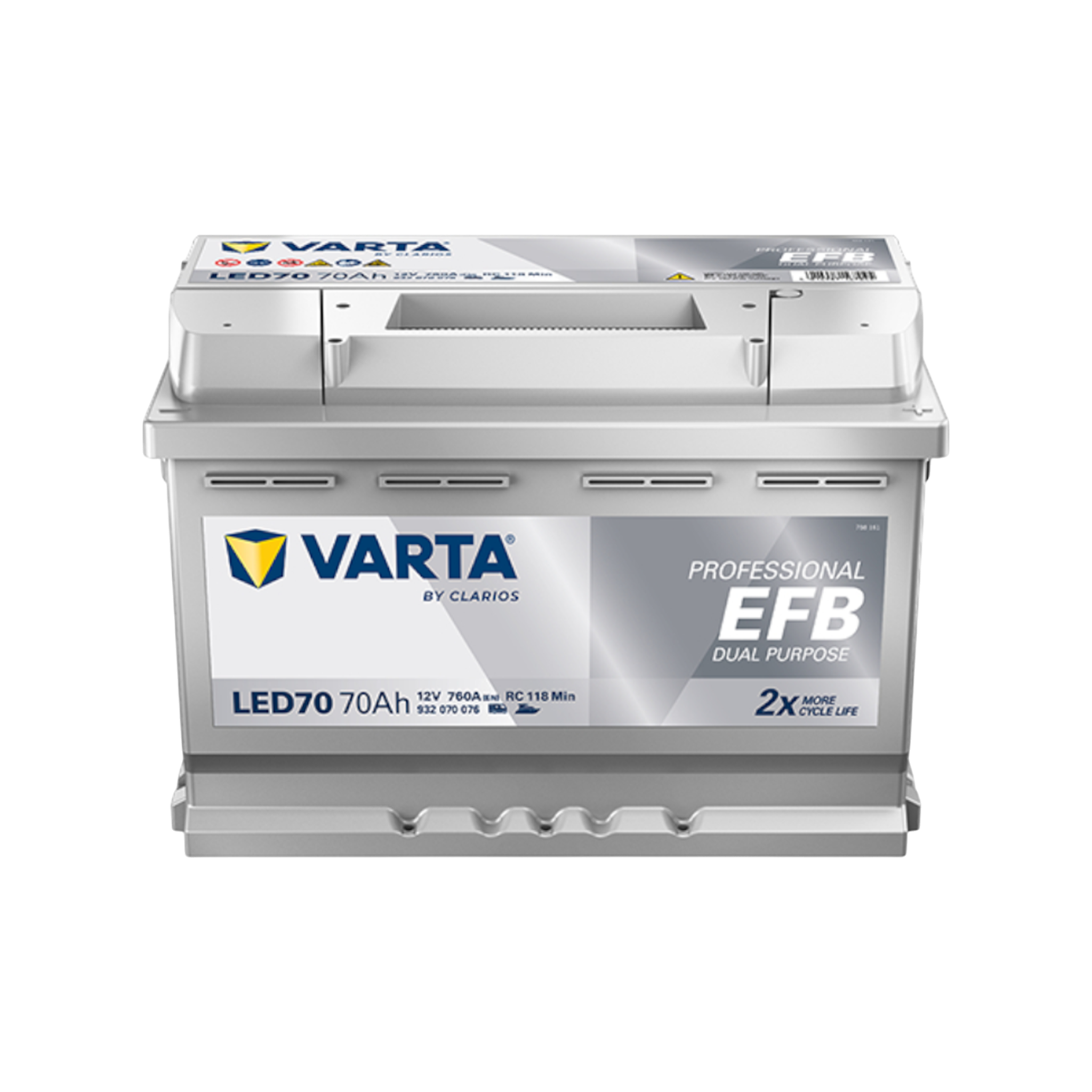 VARTA Professional Dual Purpose EFB 930070076 / LED70 EFB 12V 70Ah (EN) 760A (EN)