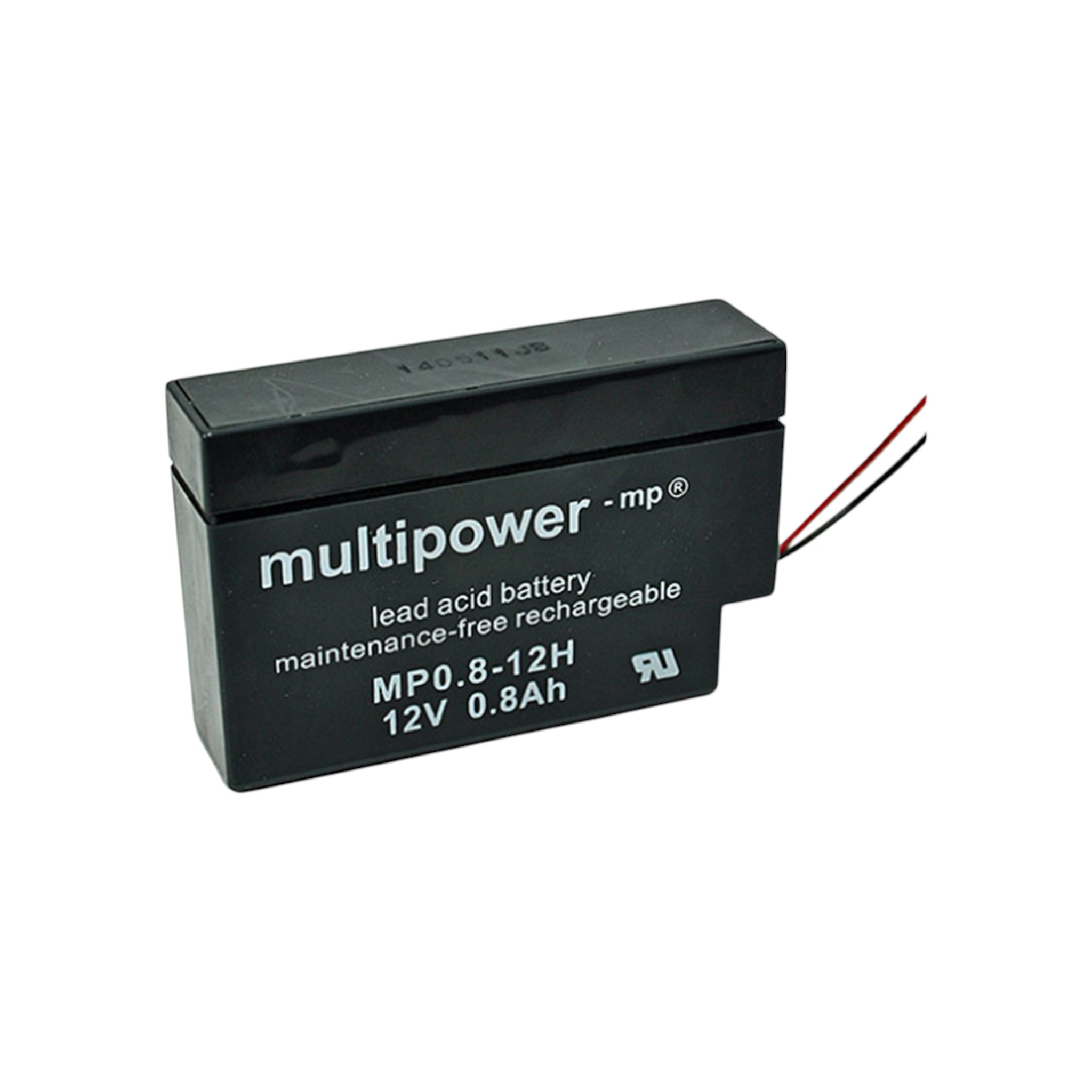 MULTIPOWER MP0.8-12HH AGM Akku Pb 12V 0,8Ah mit Heim und Haus Stecker